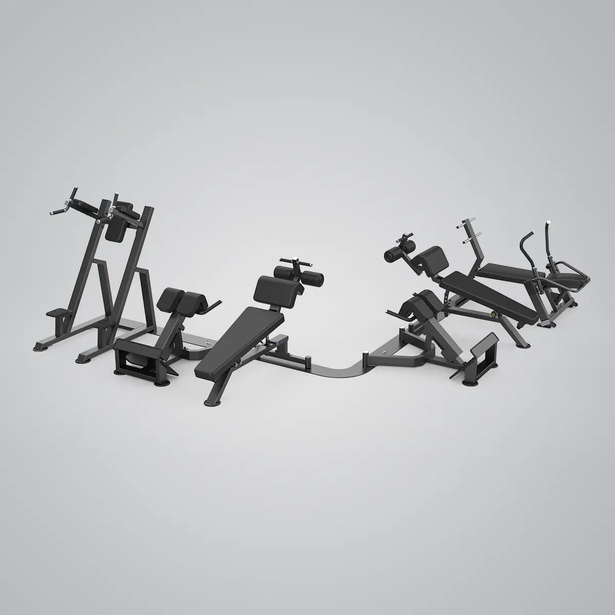 DHZ Fitness | Core Circle, U3058L, Core Circle XL Corner with 6 Benches
