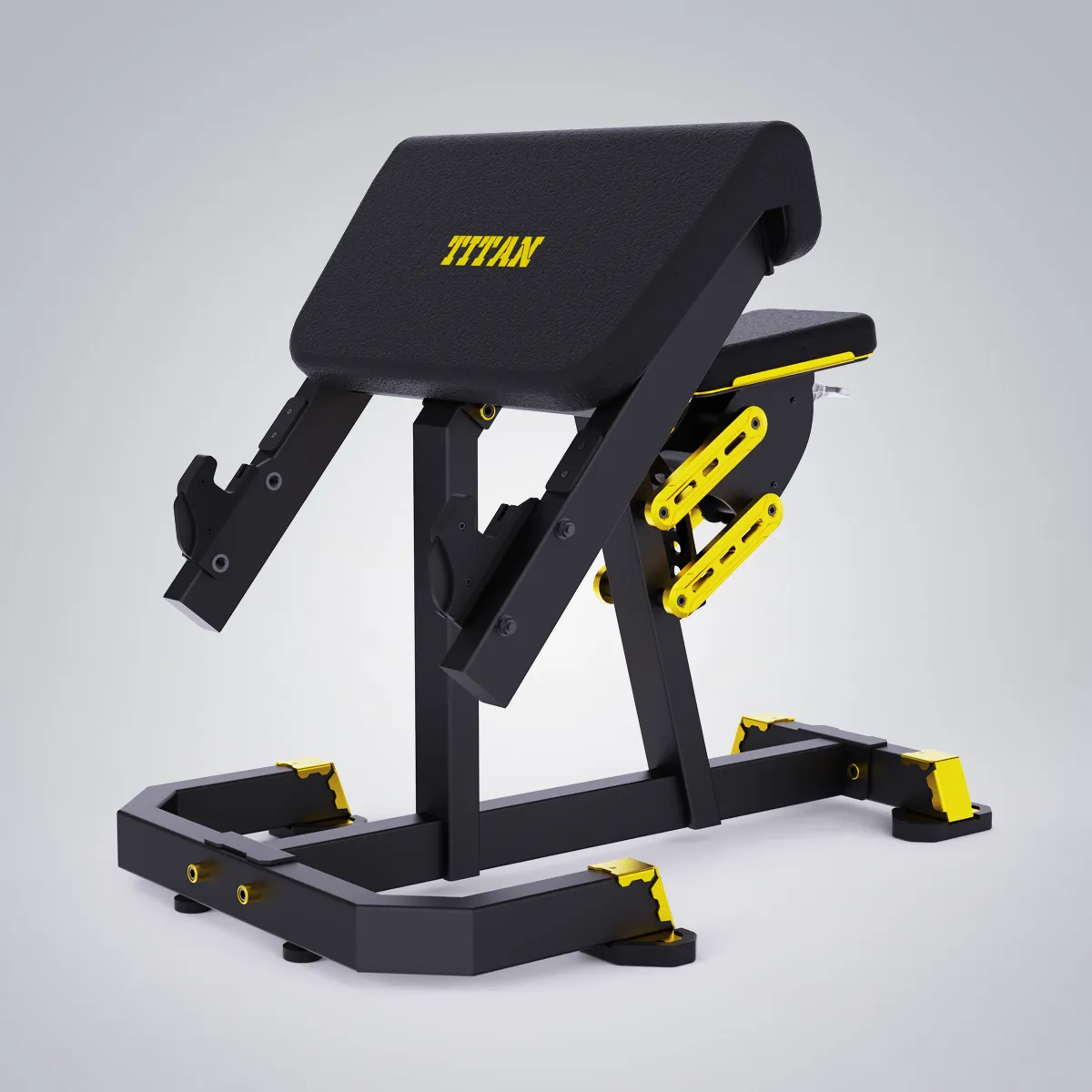 DHZ Fitness | Plate Loaded, TITAN MECHANIX , Y976ZAG, SEATED PREACHER CURL