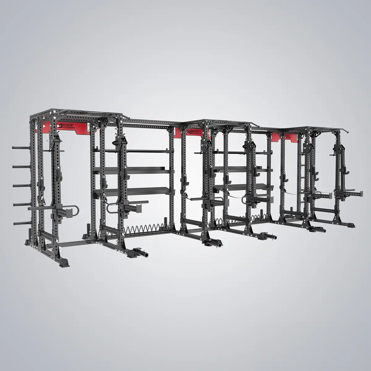 DHZ Fitness | Tower & Racks, Power Racks, E6213, LEVER ARM TRIPLE RACK