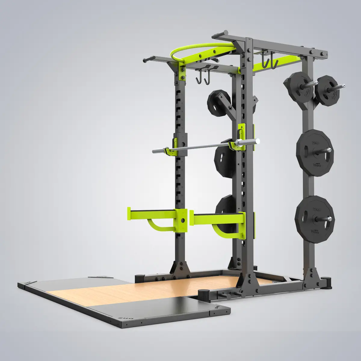 DHZ Fitness | Tower & Racks, Power Racks, E6244P, HALF RACK BIG SCREWS COMBI
